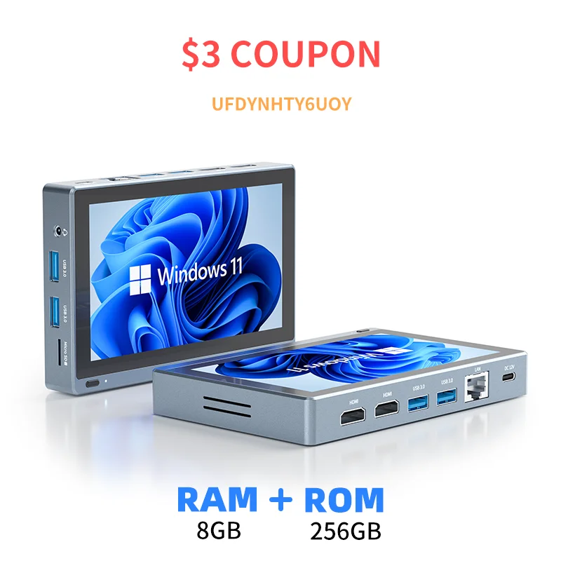 Higole Tablet 1 Pro Windows 11 Tablet Industriale Mini Pc Pad 5.5 Pollici Touch Screen Mini Computer Intel J4125 8Gb + 256Gb + Wifi 6