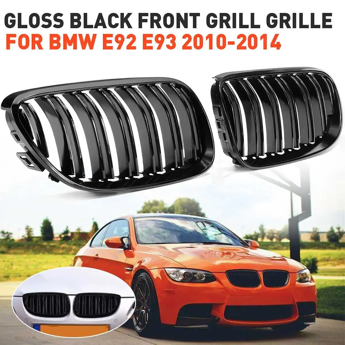 

E92 E93 Car Front Bumper Kidney Grill Grille For BMW 3-Series E92 E93 2Door Seden 2010-2014 Front Upper Racing Grills