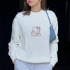 Sanrio Hello Kitty Print Knitted Pullovers For Female Round Neck Kawaii Anime Harajuku Knitwear Clothes 2000s Top Women Pullover 6