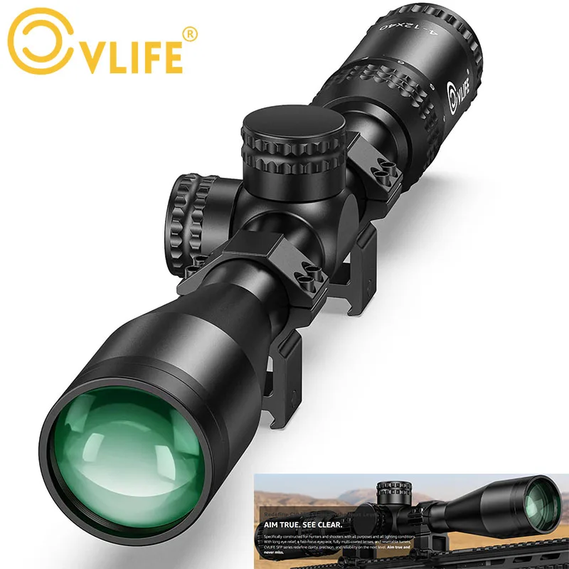 CVLIFE JackalHowl F02 Scope 1-inch Tube SFP Compatible with Rifle with20mm Scope Rings Second Focal Plane Picatinny Mount Hunt