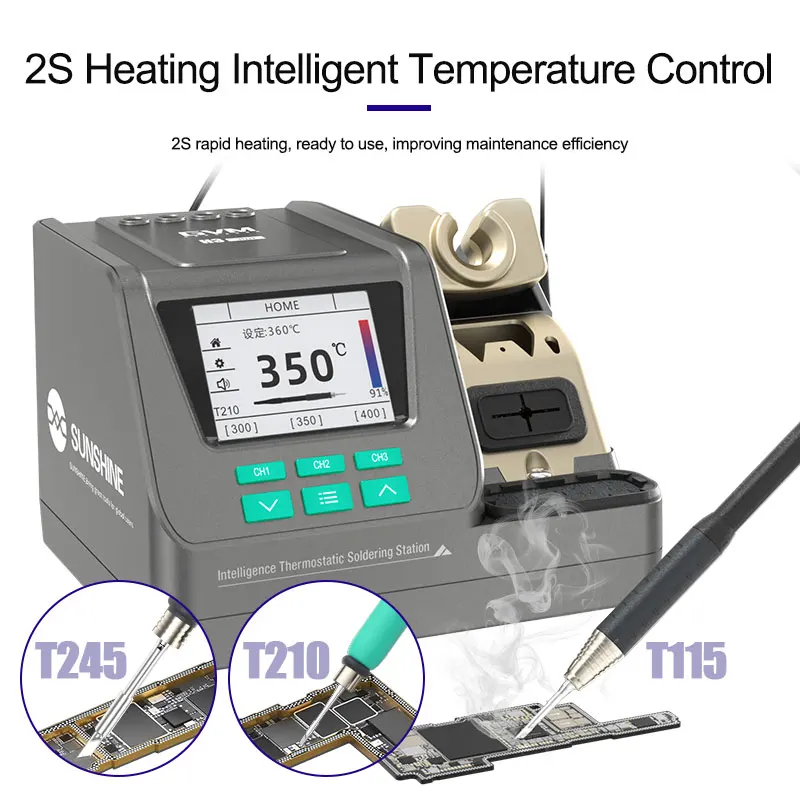 FMchip GVM H3 3 in 1 Soldering Station C210/T245/T115 Handle 80W Mobile Phone Repair Tools Professional Welding Rework Station 3