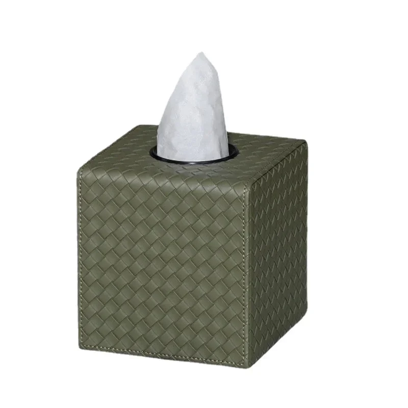 Woven Textured Paper Drawer Leather Tissue Box Rectangular Paper Box Square Storage Tank Living Room Home Decoration Storage 6