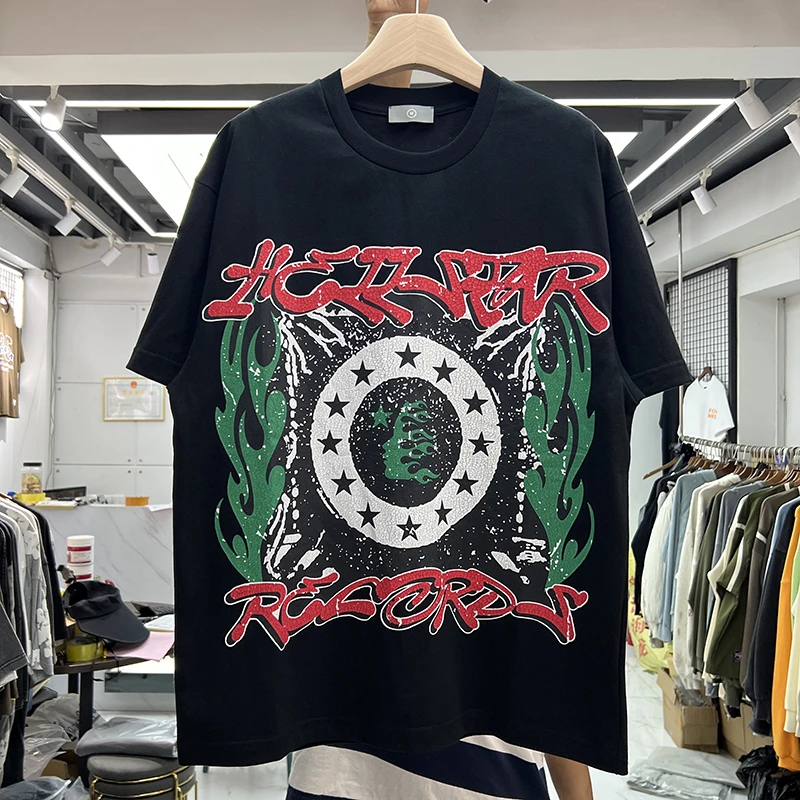 

New Abstract Text printing T-Shirt Men Women Vintage Washed T Shirt Tops Tee Jaqueta