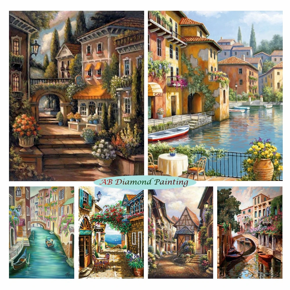 Landscape Wonderful Nature Town Diamond Painting On Clearance Cross Stitch  Wall Art Full Round Diamond 2023