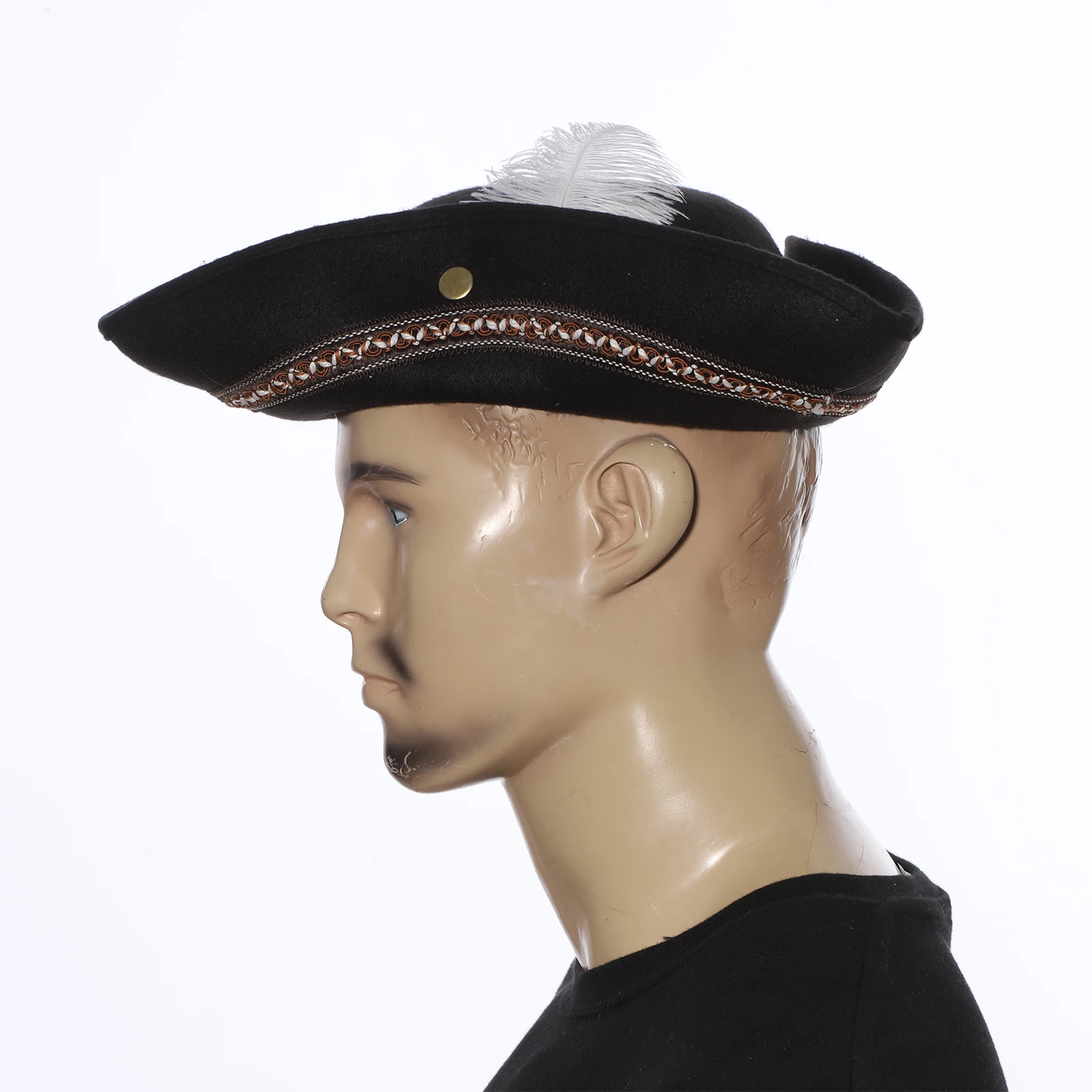 Men Women Tricorn Hat Pirates Cap Wide Brim Captain Halloween Cosplay Themed Party Costume Accessory For Historical Reenactments cosplay hat,cosplay prop accessories