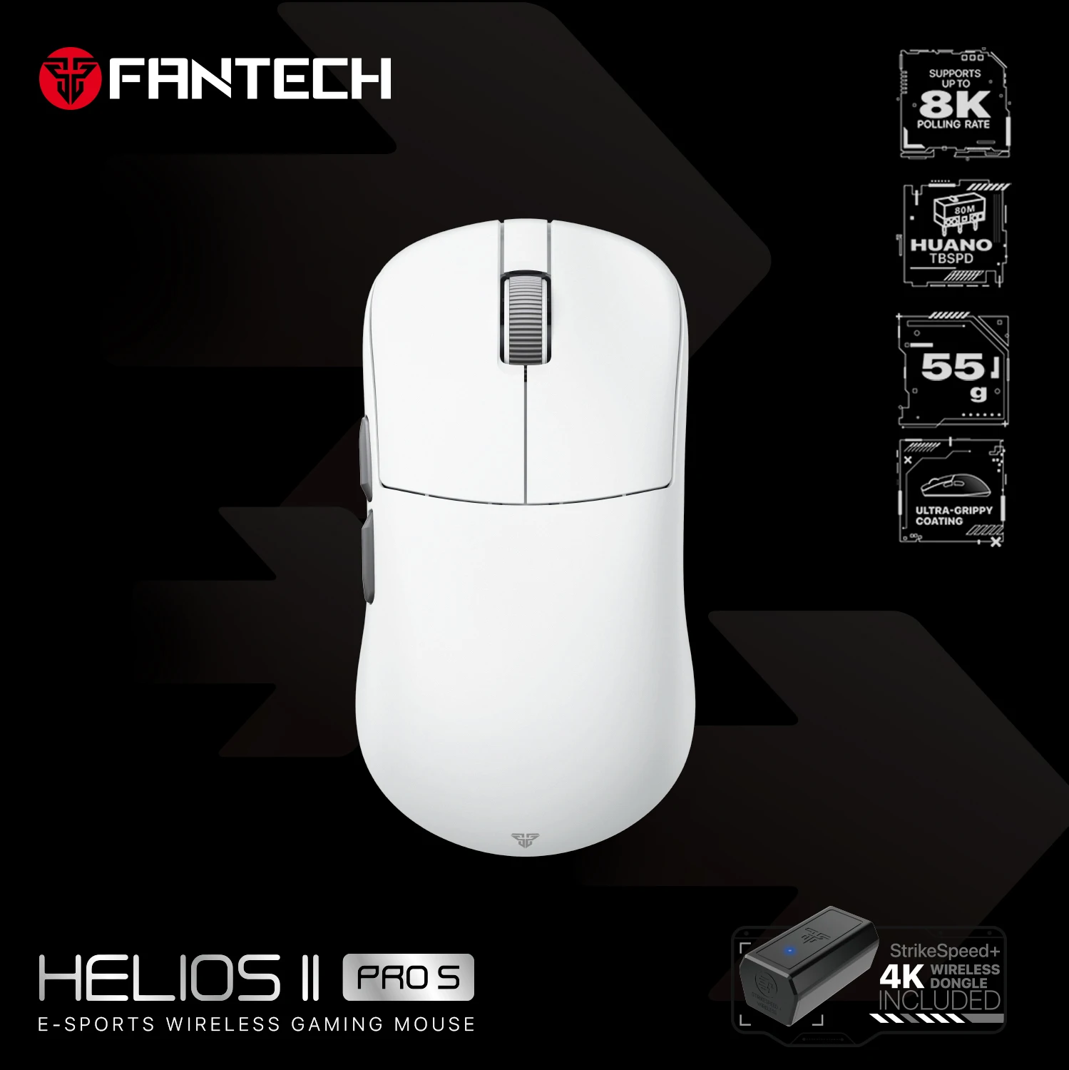 FANTECH HELIOS II PRO S XD3 4K 8K Wireless Gaming Mouse PAW3395