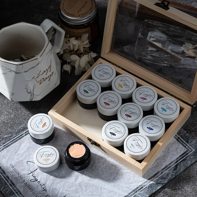 12Colors Easy To Use Sculpture Nail Gel Non Stick 3D Carved Plasticine UV Gel Varnish Creative DIY Nail Art Painting 3D