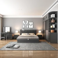Ensemble de chambre à coucher de luxe pour adultes, avec commode et lit queen size, idéal pour hôtel, confortable, mobilier de maison 2