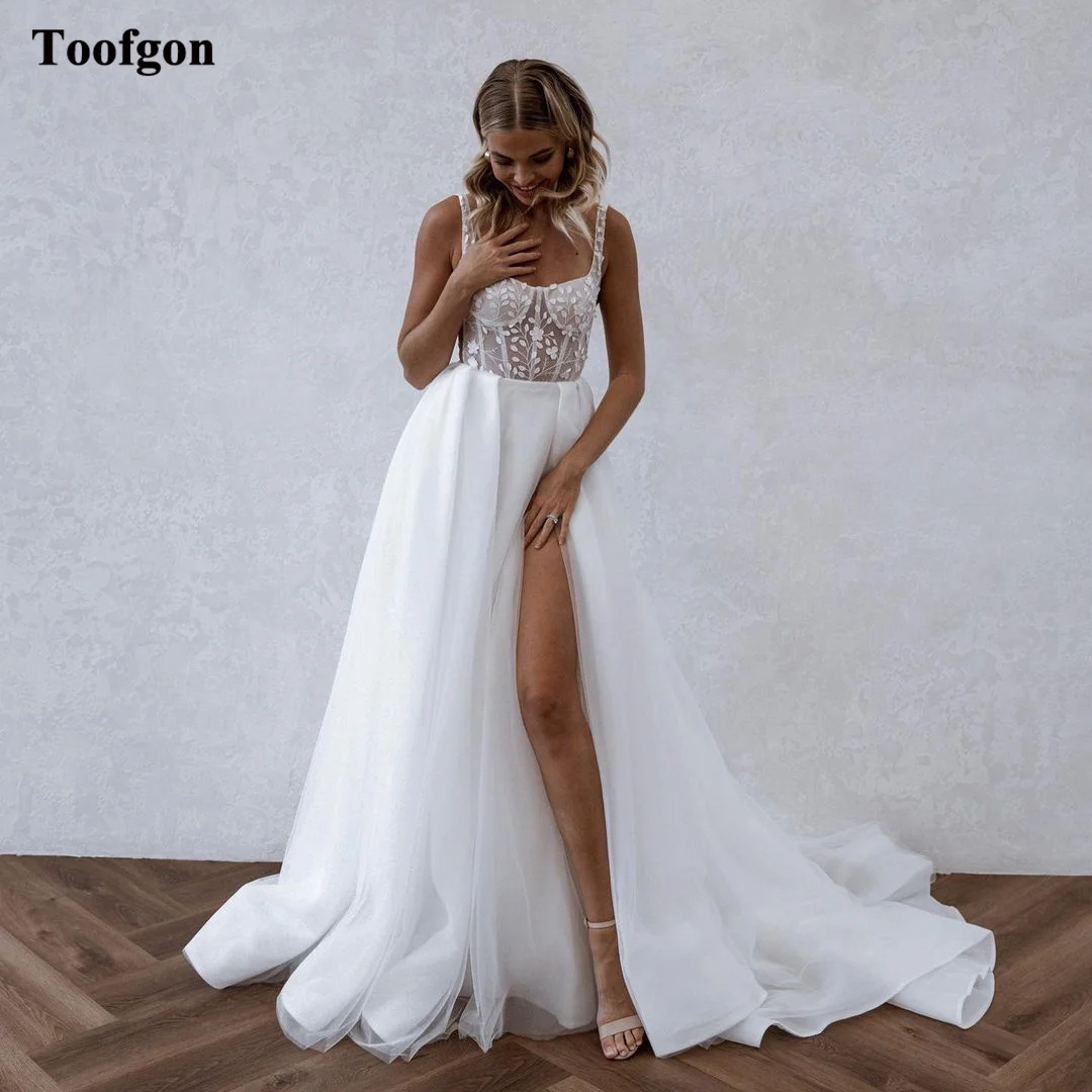 ToofgonCountryBeachWeddingDressLaceSoftTulleALinePrincess