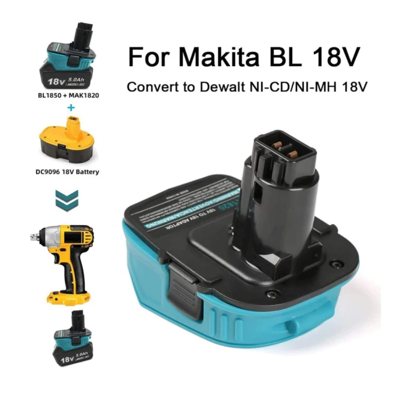 Conversor Adaptador Makita 18v Bateria Li-ion Bl1830 Bl1860 Dewalt Dc9096 Ni-cd Ni-mh Bateria Ferramentas Zwincky-mak1820 - Image 3