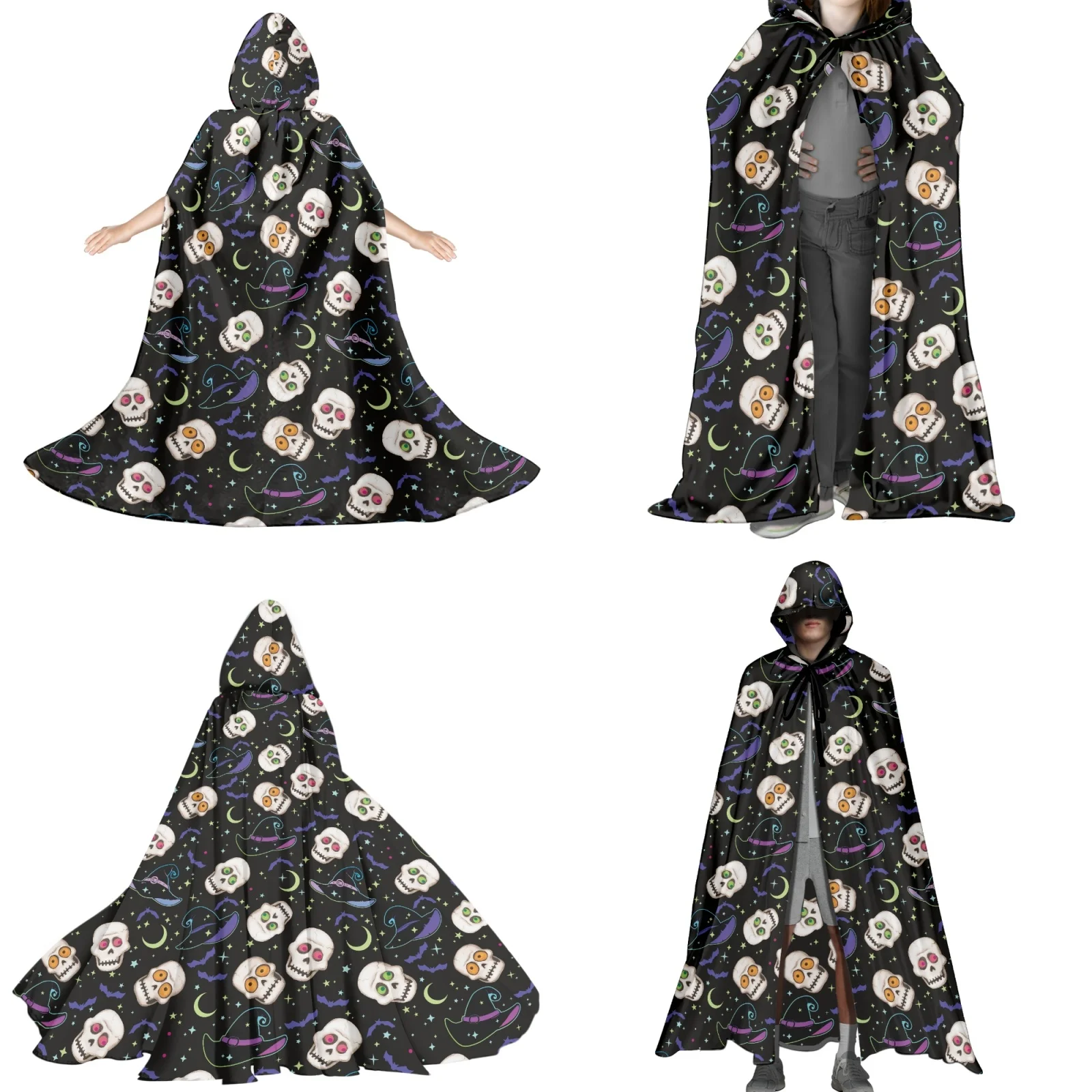 

Halloween Skeleton Theme Cloak, Goth Vampire Cloak, Unisex Christmas Costumes, Fancy Dress, Customizable Motifs, Boys, Girls