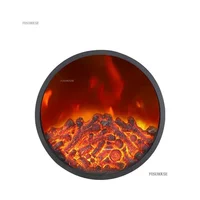 Creative Round เตาผิงอิเล็กทรอนิกส์ Core จําลอง Fire ฝังผนังเตาผิง LED เปลวไฟตกแต่งบ้านเครื่องประดับ 3