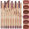 6pcs Velvet Matte Lip Liner Set - Long-Lasting Versatile Shades Longlasting Lip Makeup Berry, Brown, Pink Lip Pencil 1