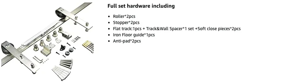 Description Picture 3 of itemDIYHD 5.5FT Brushed Sliding Barn Door Hardware Two-Side Mechanism, Soft Close kit