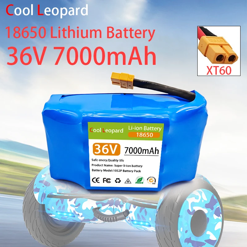 

10S2P 18650 36V 7000mAh Rechargeable Li-ion Battery Pack,for Electric Balancing Scooter HoverBoard Unicycle Replacement Battery