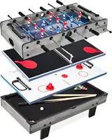 4-in-1 Multi Game Table, Childrens Combination Arcade Set for Home, Play Room, Rec Room w/Pool Billiards, Air Hockey, Foosball 1