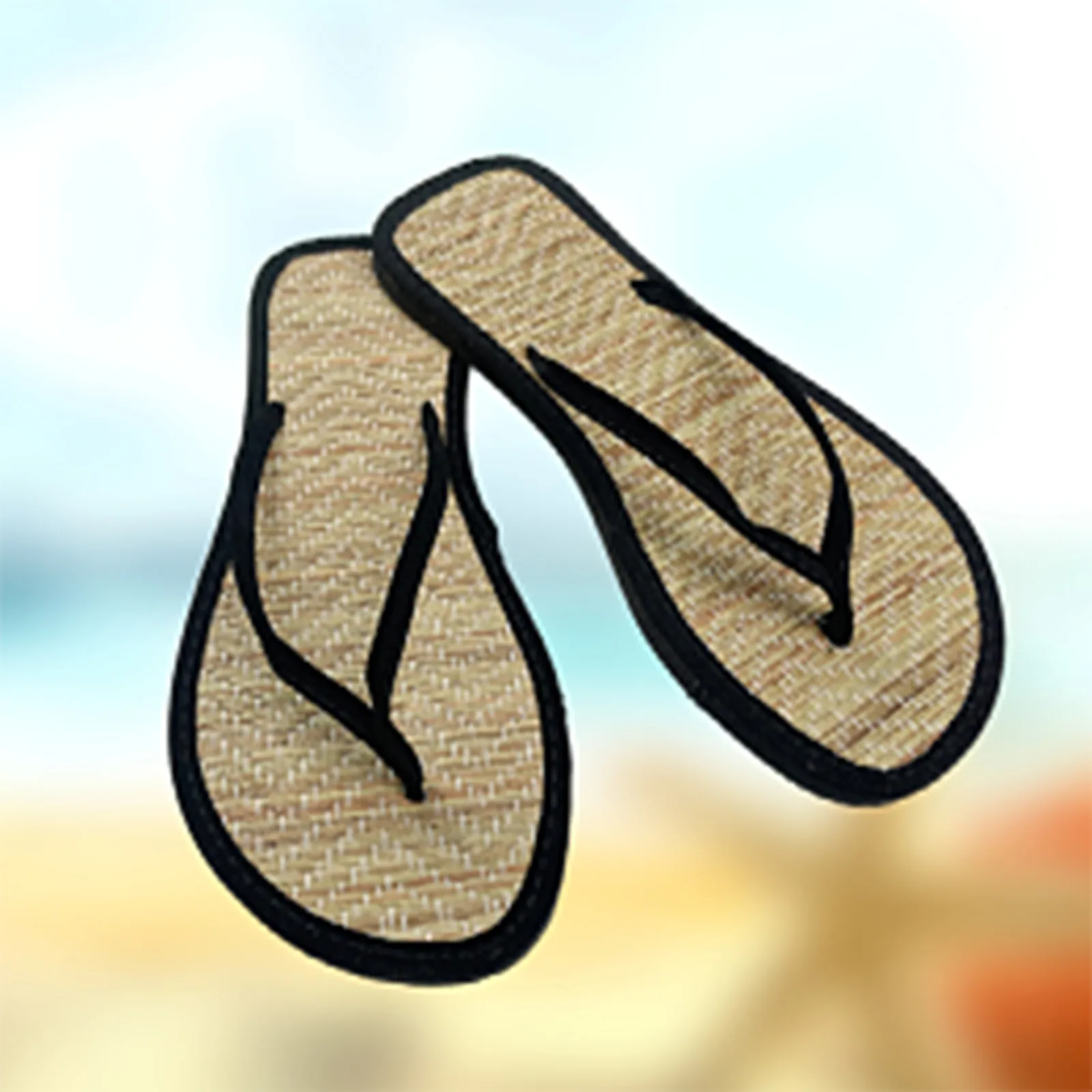 Women’s Flat Flip-Flops – Comfortable Non-Slip Sandals with Bamboo Rattan Design, Fashionable Slippers for Home and Bathroom Use Beach Footwear Flip-flops