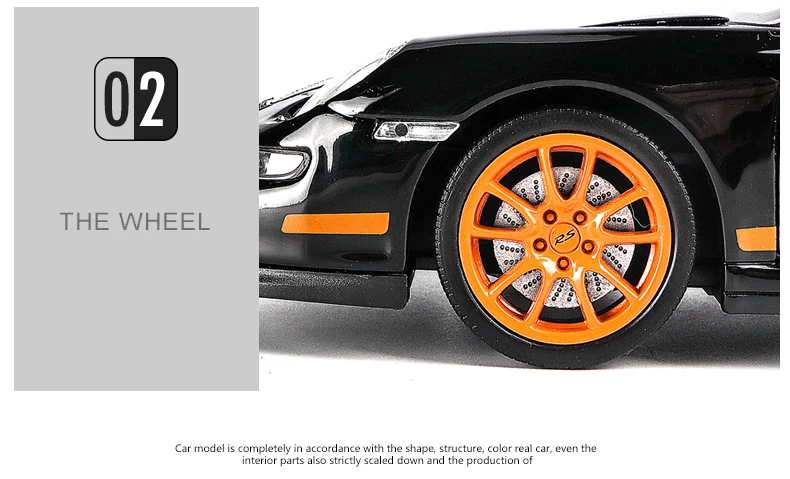 Porsche 911 Porsche RS 997 1:24 Ölçekli Model Araba