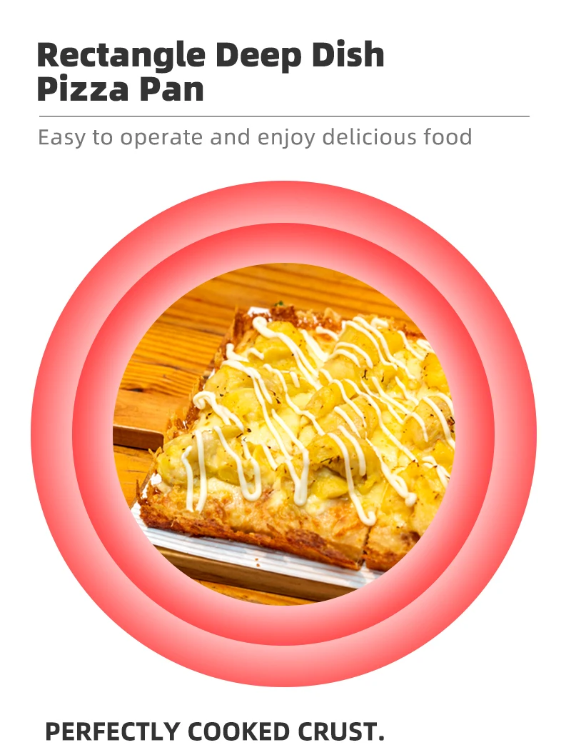 Description Picture 6 of itemintop Kitchenware 9" Detroit pizza pan baking & dishes pan non-stick Authentic Detroit-Style deep pizza pan hard-anodized