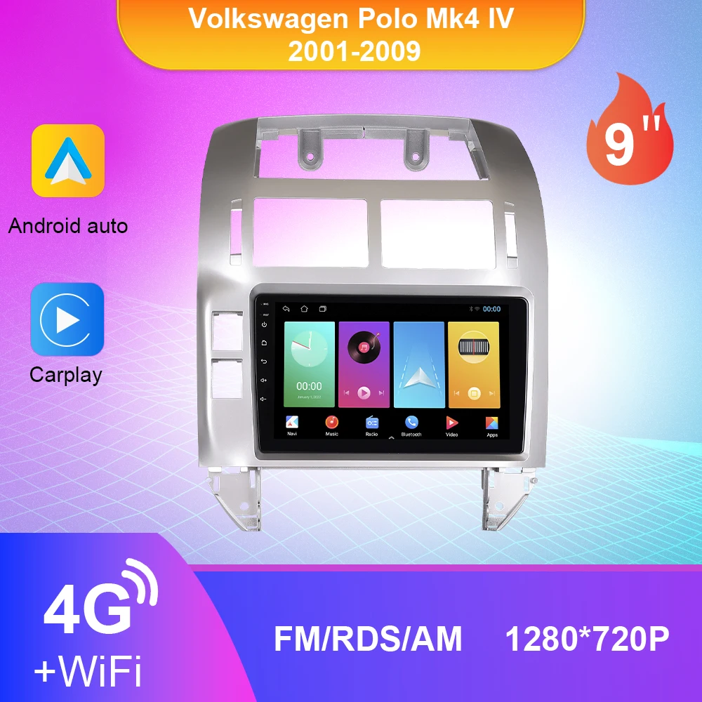 

For Volkswagen Polo Mk4 IV 2001-2009 Central Multimedia CarPlay Car Radio Car Video Player GPS Navigation Autoradio Android 10.0