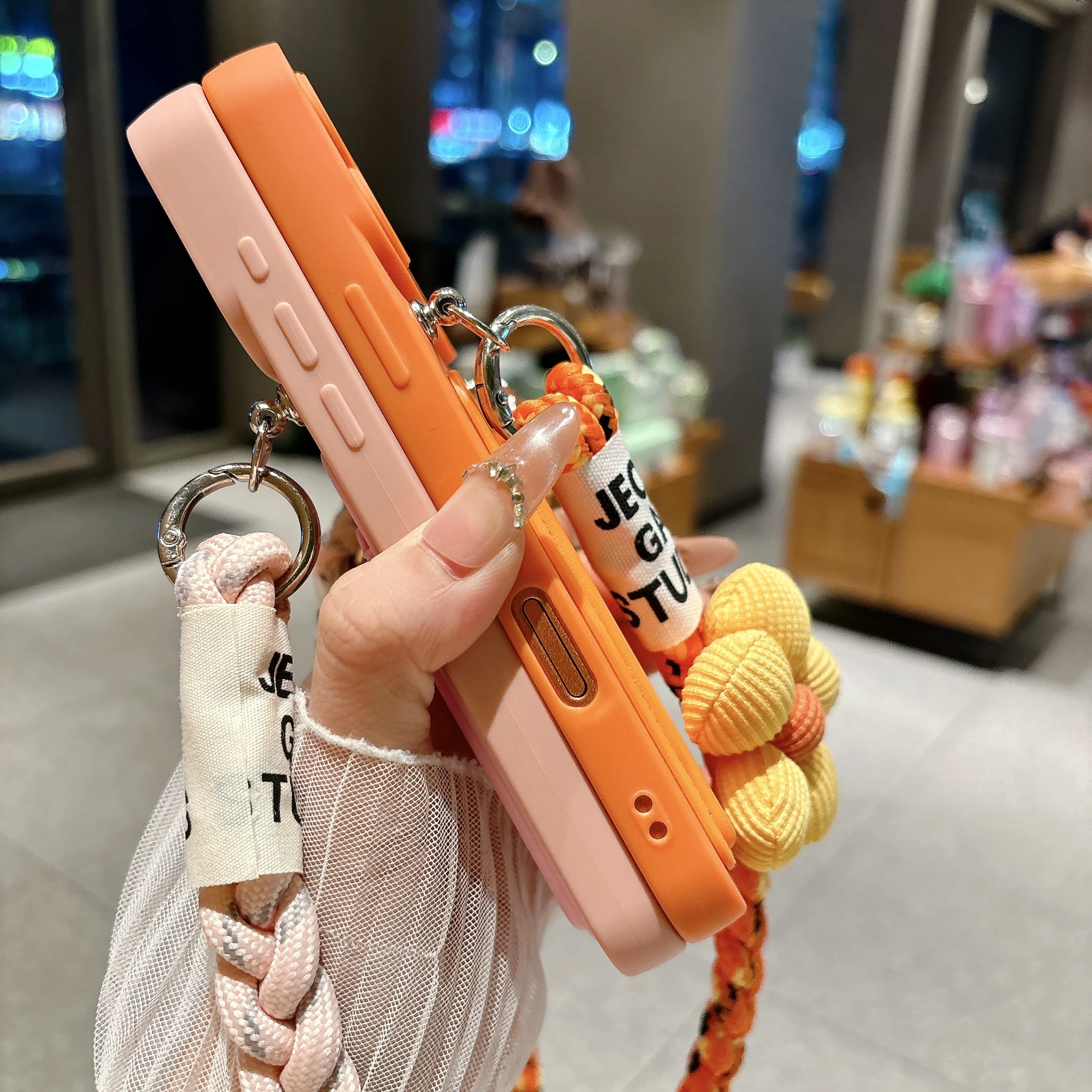 Floral Crossbody Lanyard 3D Wallet Phone Case