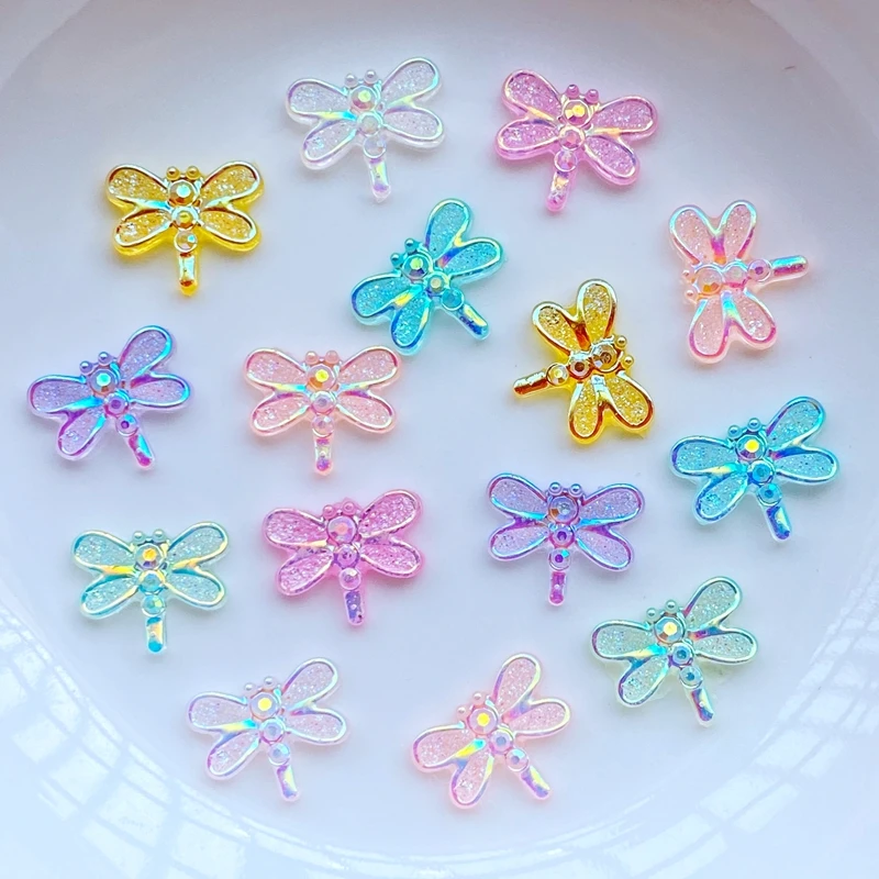 

60pcs Cute 3D Mini Shiny Little Dragonfly Resin Ornaments For Jewelry DIY Nail Art Jewelry Making Hairwear Accessories