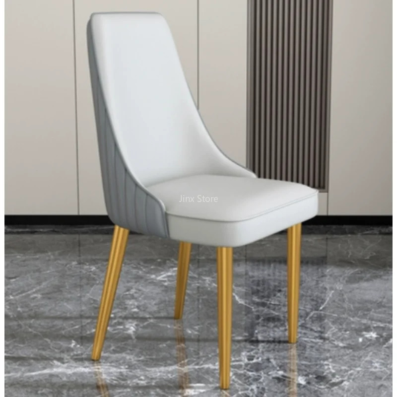 

Nordic Century Dining Chair Accent Leather Metal Luxury Dining Chair Foldable Designer Cadeiras De Jantar Kitchen Furniture