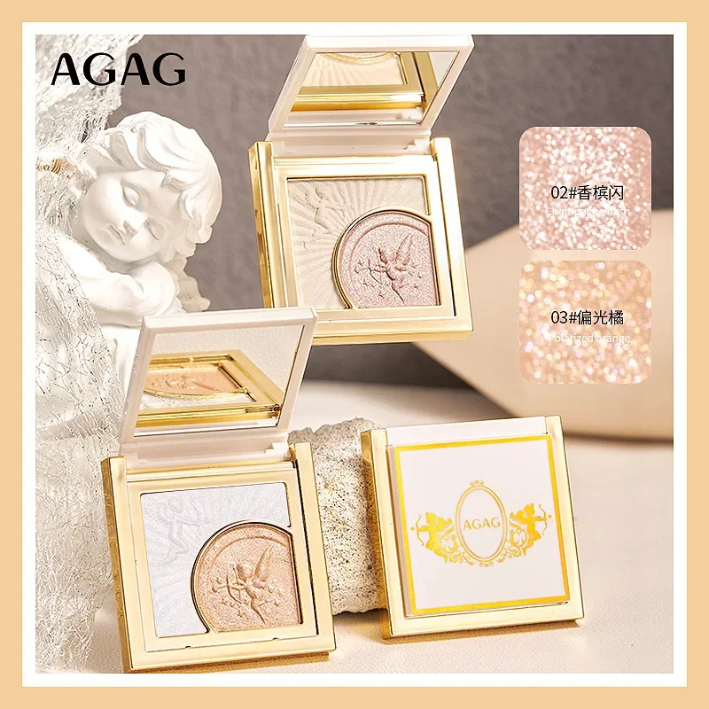 

AGAG Face Highlighter Palette Makeup High Gloss Body Glitter Shimmer Glow Face Illuminator Long-lasting Contouring Rare Beauty