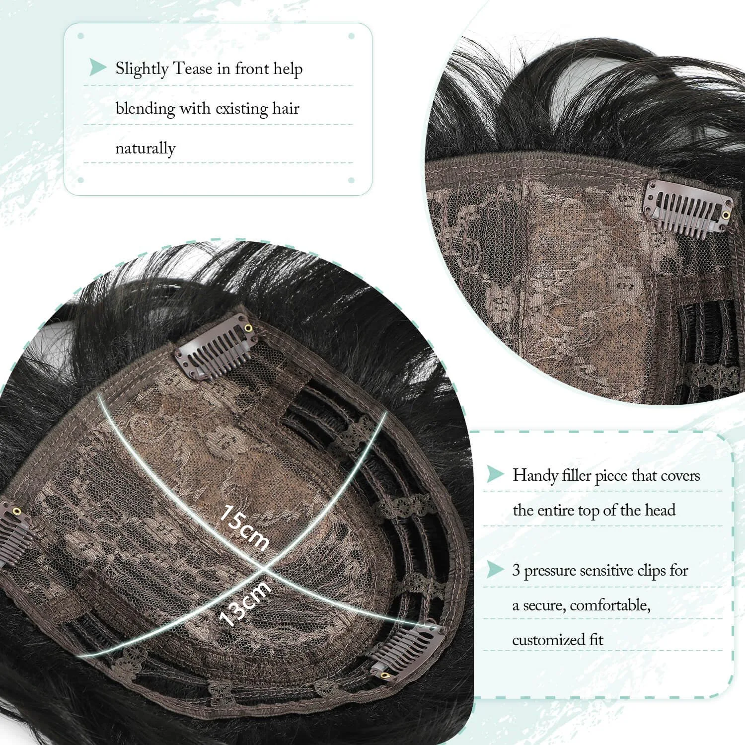 Synthetic Clip In Hair Toppers For Thin Hair Women