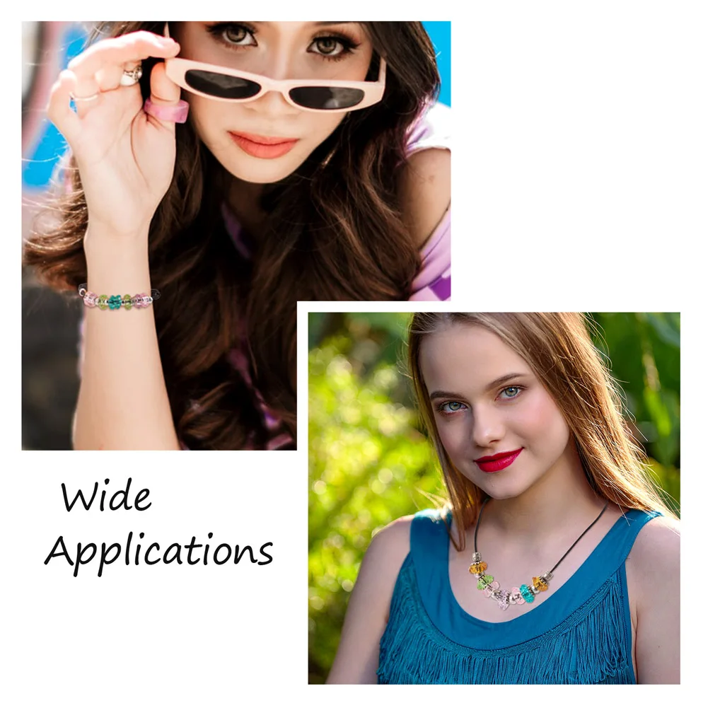 180Pcs Transparent Resin European Beads Large Hole Spacer Beads For Bracelet Necklace Jewelry Making DIY Supplies 13~14x5mm