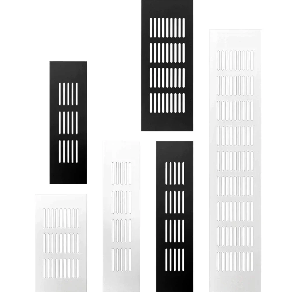 Black Silvery Core Vents Aluminium Alloy Wardrobe Shoe Cabinet Ventilation Grid Closet Rectangular Ventilation Grille Vents