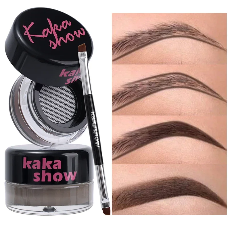 

Waterproof Eyebrow Cream with Brow Brush Long Lasting Matte Brown Black Easy Dye Brows Gel Eyebrow Enhancer Makeup Cosmetic Tool