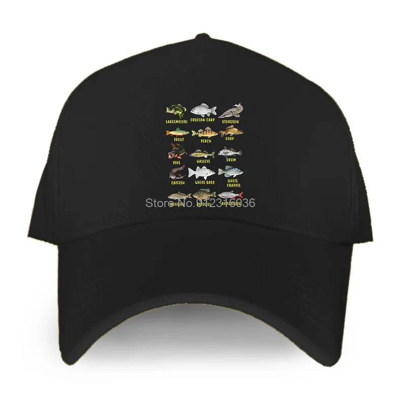 

Types Of Freshwater Fish Species Fishing Fishermen Baseball Cap Men Fashion Adjustable Leisure Caps Unisex hat Tennis Hats