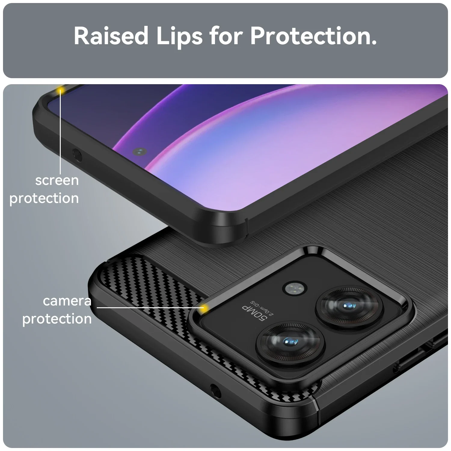 Enhanced Carbon Fiber Texture TPU Shockproof Protective Case