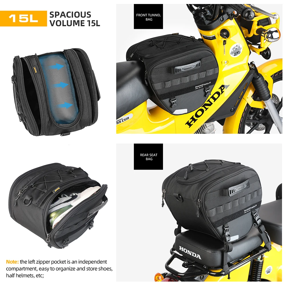 Motorcycle Front Storage Bags For Universal Racing Travel Bags With Shoulder Strap Scooter Tunnel Bag For BMW HONDA 20L-30L