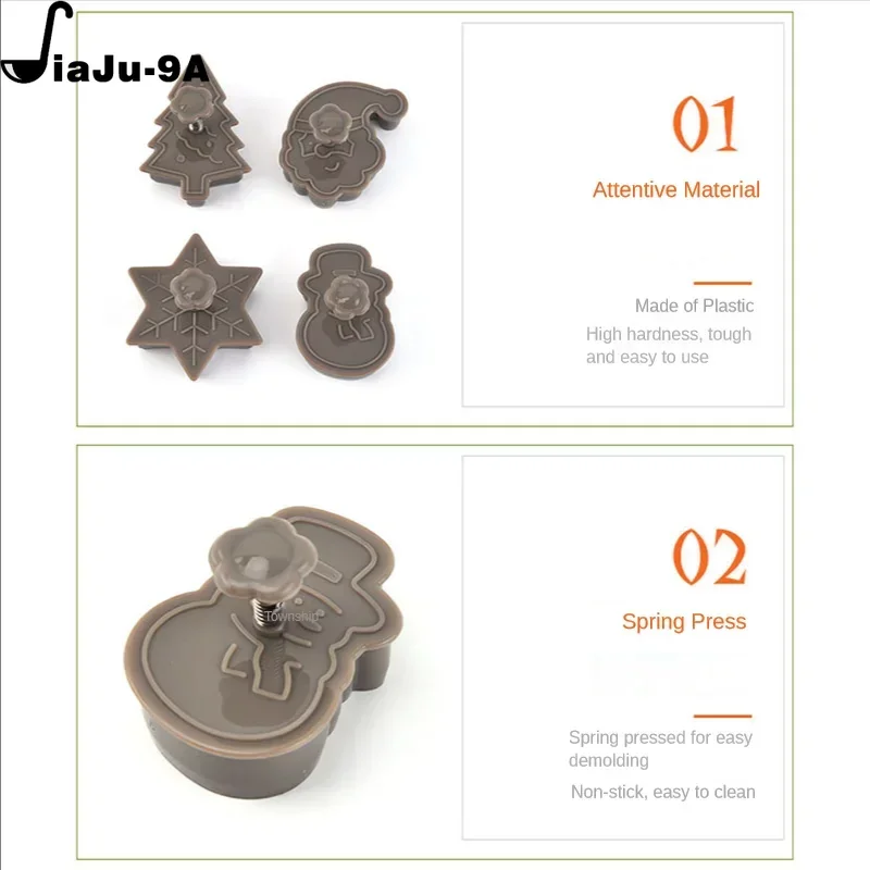 Cookie Mould Baking Mold 4Pcs/set Plastic Cookie Baking Moulds