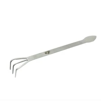 Mini Gardening Rake Spatula Silver 2 in 1 Stainless Steel Bonsai Gardening Tool 2