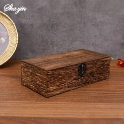 Elegant Rectangular Wooden Storage and Gift Box (Dark color)