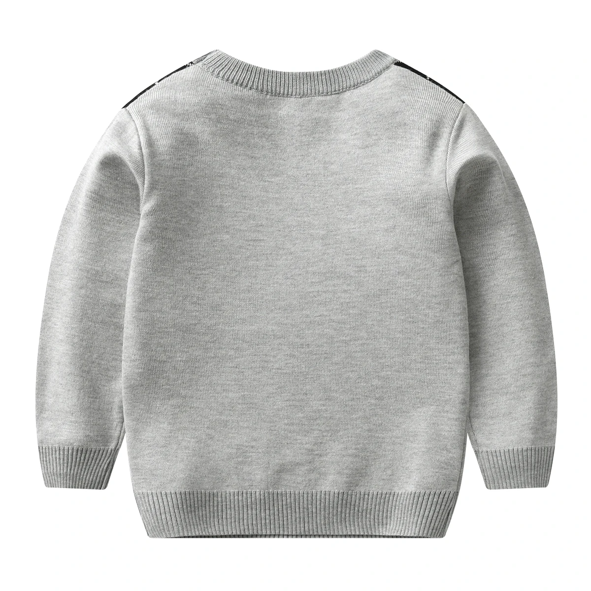 Autumn and winter boy warm sweater plaid lattice long -sleeved sweater college style baby boy knit