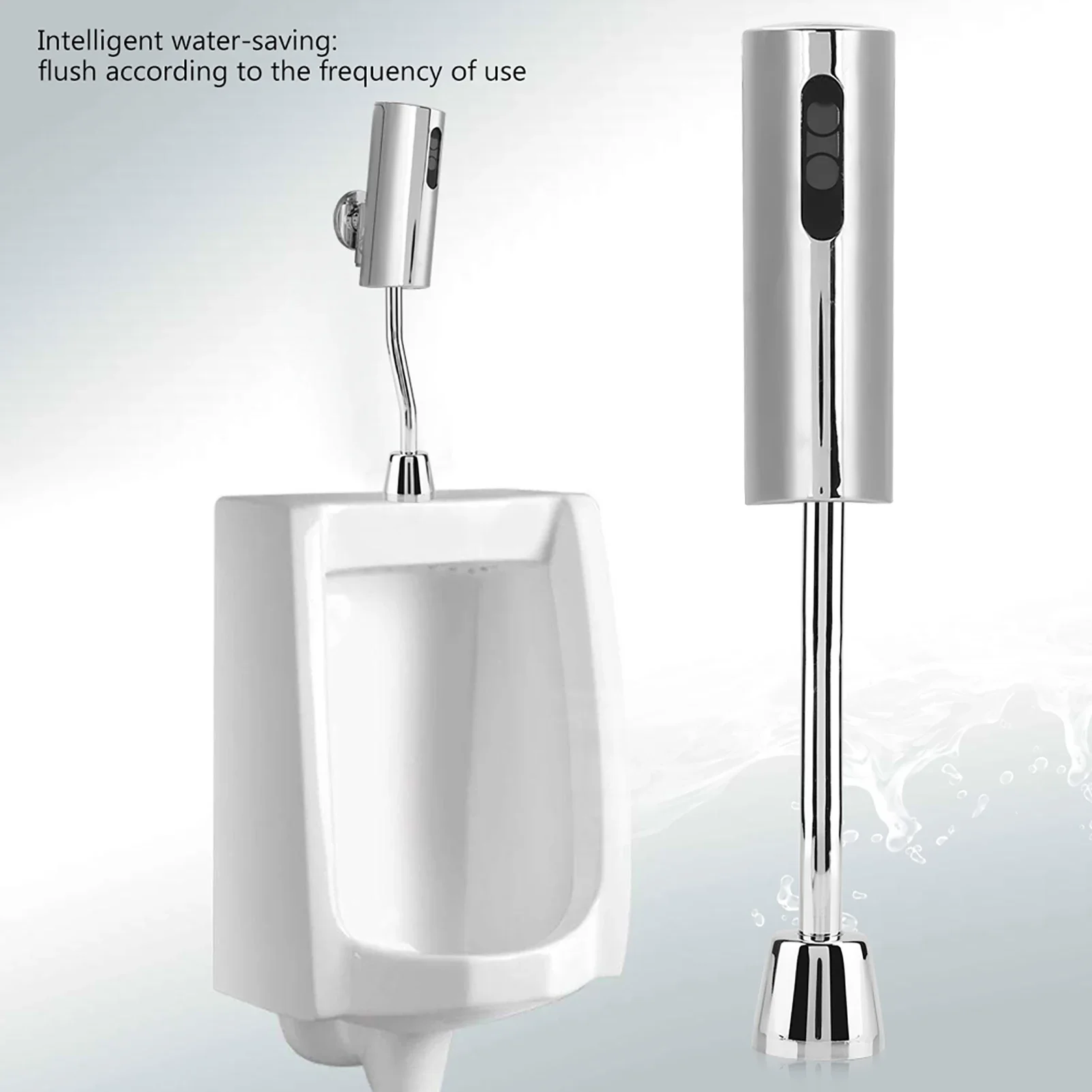 

Urinal Valve Toilet Automatic Sensor Touchless Urinal Flush Valve Wall Mounted Brass Valve For Families Offices Hotels Silver