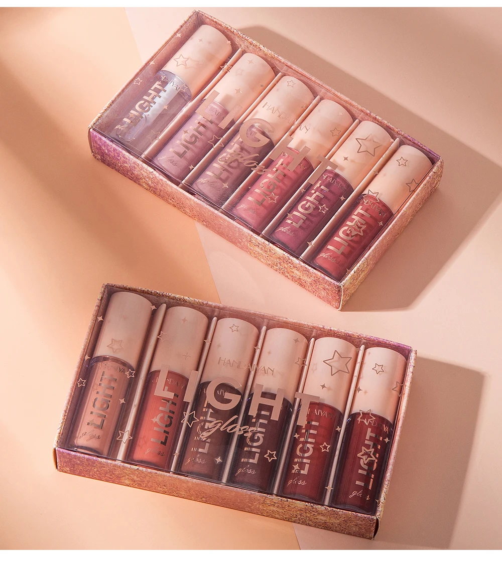 Lip Gloss Set - 6 PCS Long-Lasting Liquid Lip Stains with Mirror