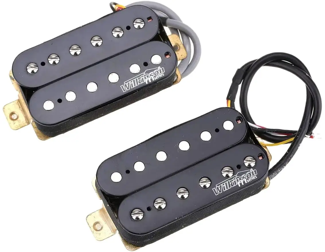 

Wilkinson Humbucker Pickups Classic Tone Ceramic Overwound Open Style Set for Electric Guitar Black,Professional Accessories