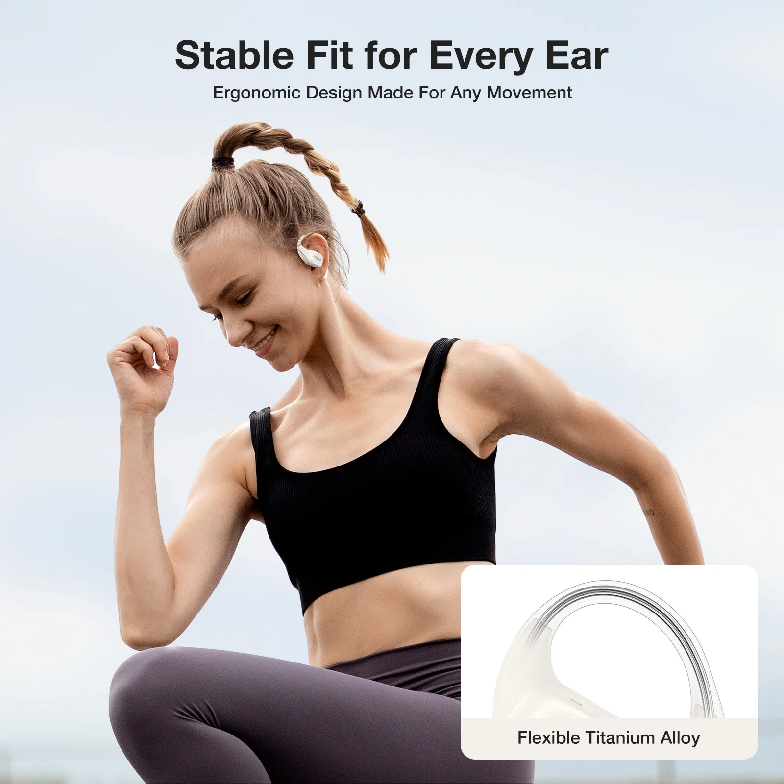 Bluetooth Open Ear Earbuds with Enhanced Bass and Clear Calls