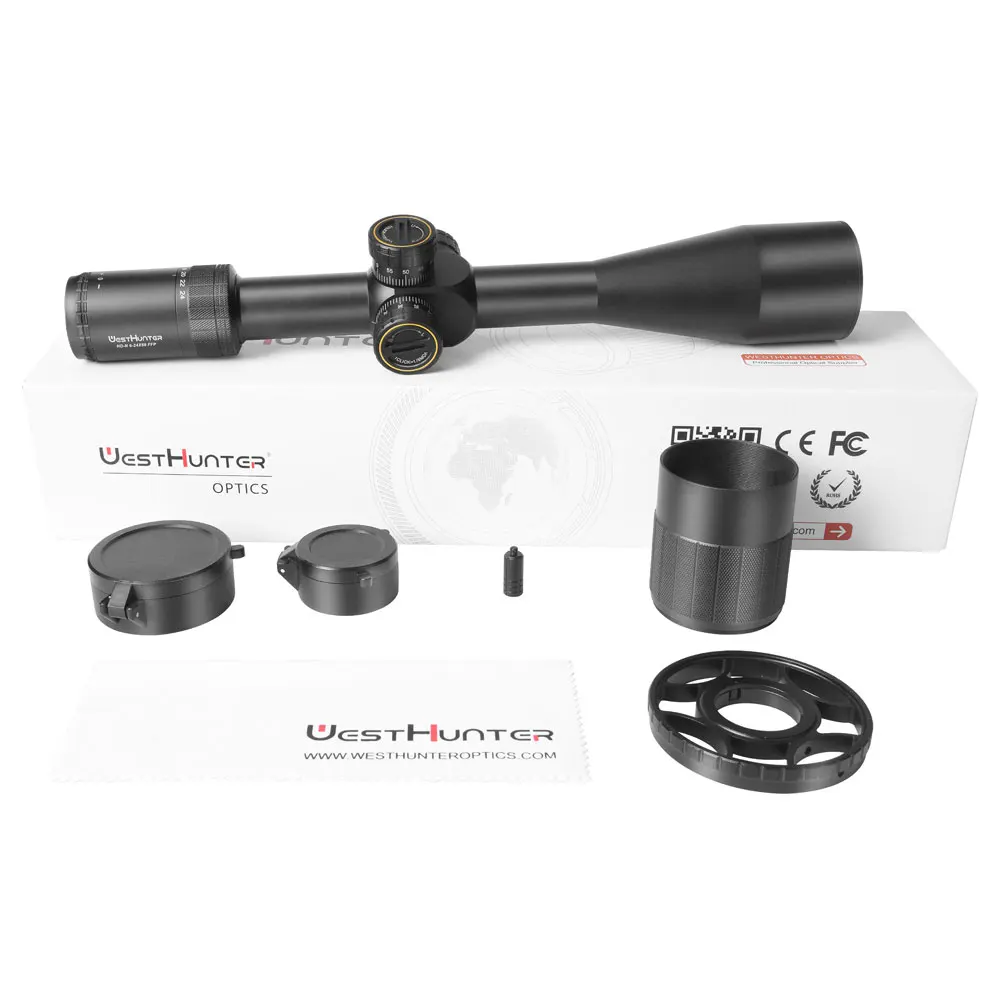 Tactical Riflescope WestHunter HD-N 6-24x50 FFP First Focal Plane Hunting Side Parallax Wheel Lock Reset Optical Sights