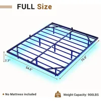 Floating Bed Frame Full Size with LED Lights, Metal Platform Full Bed, No Box Spring Needed, Easy to Assemble 2