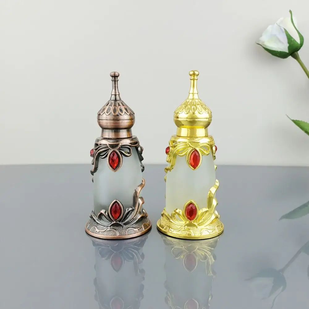 high quality arab shisha hookah glass big bottle 7 styles sheesha narguile pot chicha hookah accessories modern household vase Refillable Essential Oil Bottle Arab Style Retro Empty Dispenser Diffuser 12ML Alloy Glass Sub-packaging Bottle