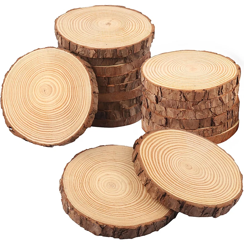 Natural Wood Slices Craft Wood Wooden Circles Tree Slices for Arts and  Crafts Christmas Ornaments DIY Crafts Candle Holder - AliExpress