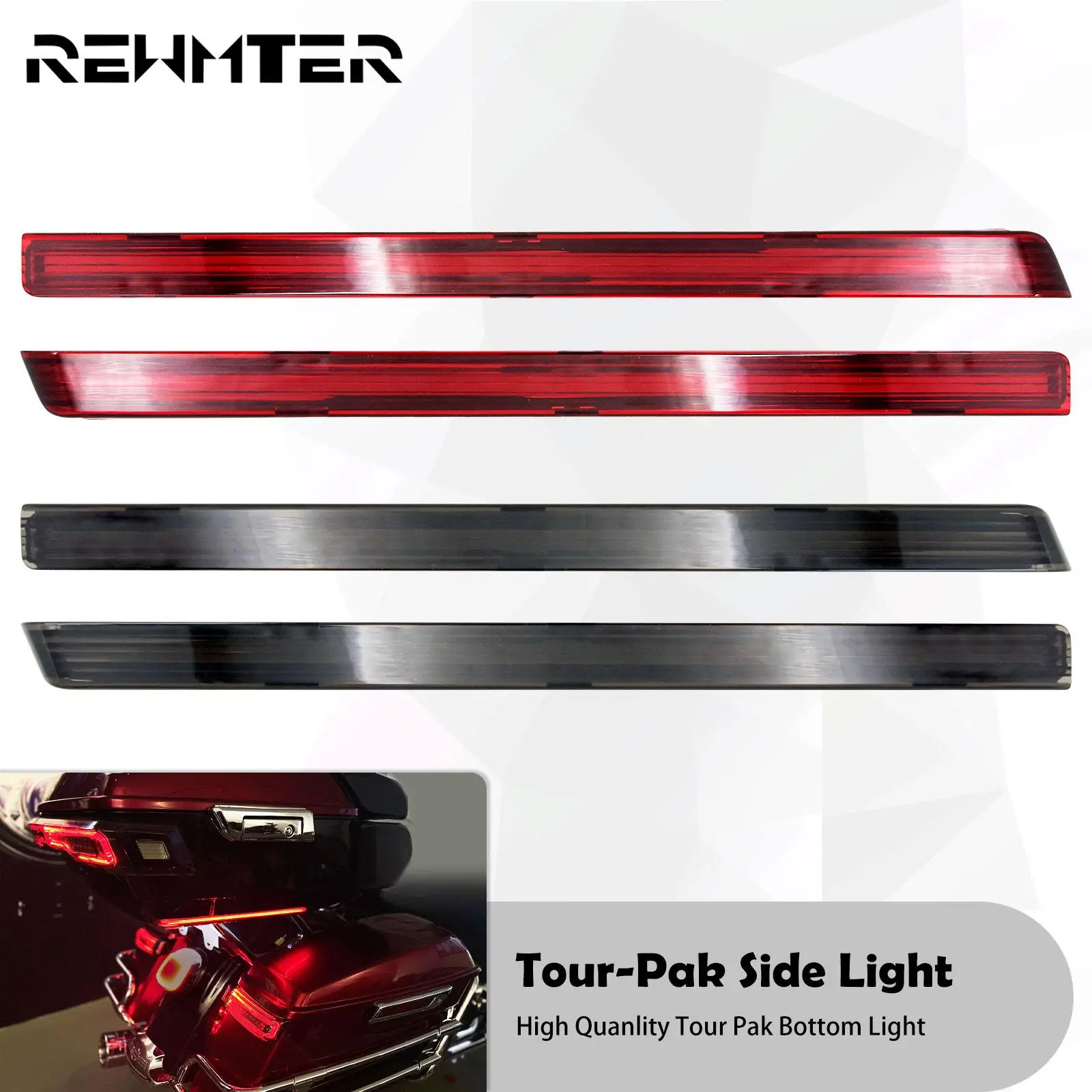 

Motorcycle Tour Pak Pack Accent Side Panel LED Light Red/Smoke For Harley Touring Road Glide Road King FLHX FLTRX FLHR 2006-2022