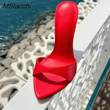 Super-high Heel Slippers Women Shoes Summer Peep Toe Mixed Colors Stiletto Sandals Sexy Party Ladies Shoes Luxury Woman Pumps 1