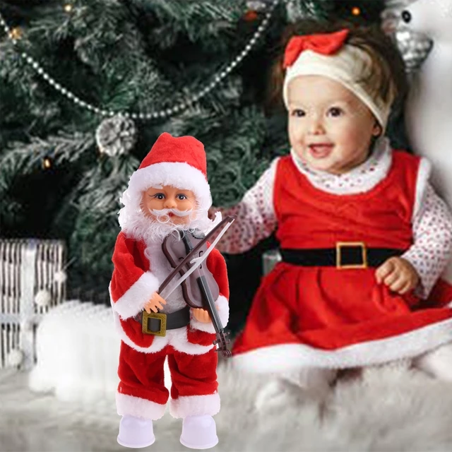 30cm/11.81in Kids&Adults Plastic Toy Kids Game Electric Play the Violin Santa Claus Creative Supplies for Kids/Adults D5QA 2